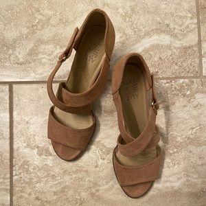 Brown suede heels. Naturalizer. Size 9. Worn once.